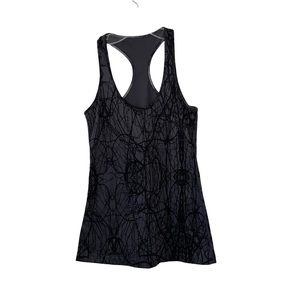 Lululemon Black Gray Scribble Print Racerback Tank Top
